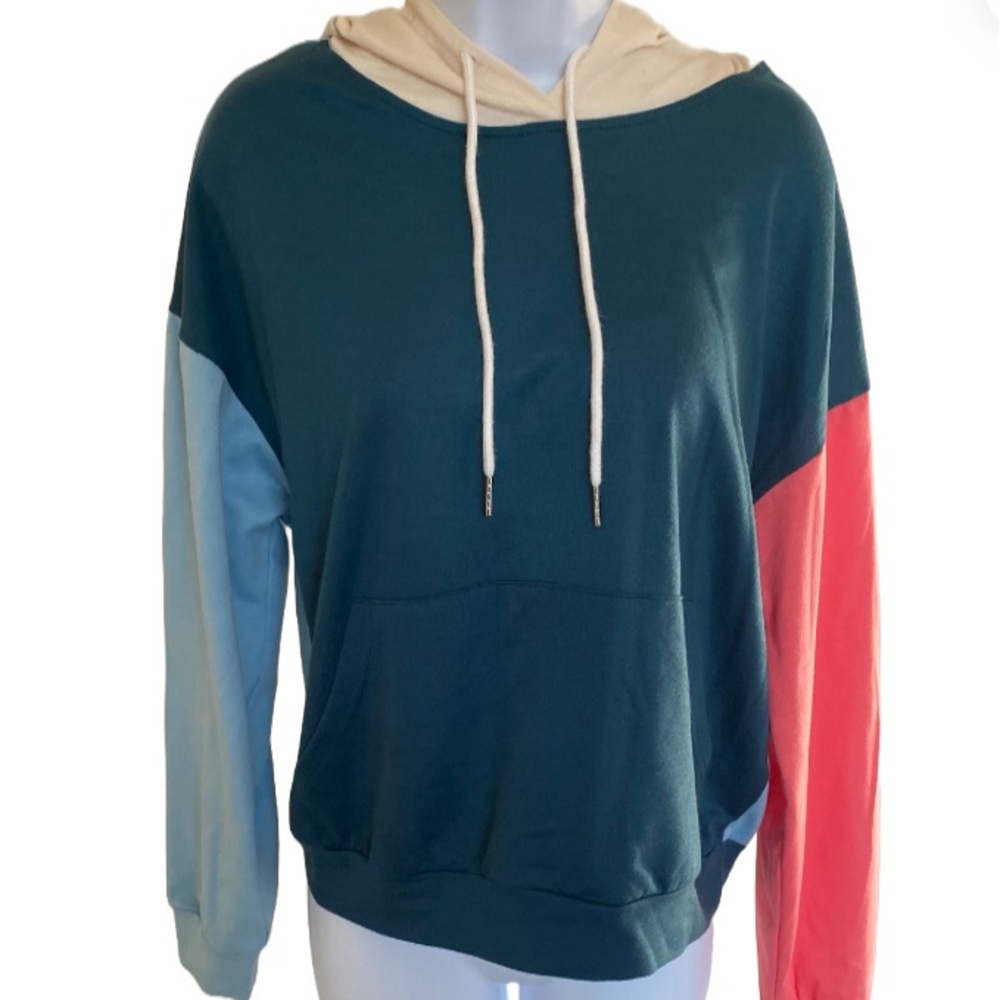 ⭐️4/$30 Teal Colorblock Hoodie